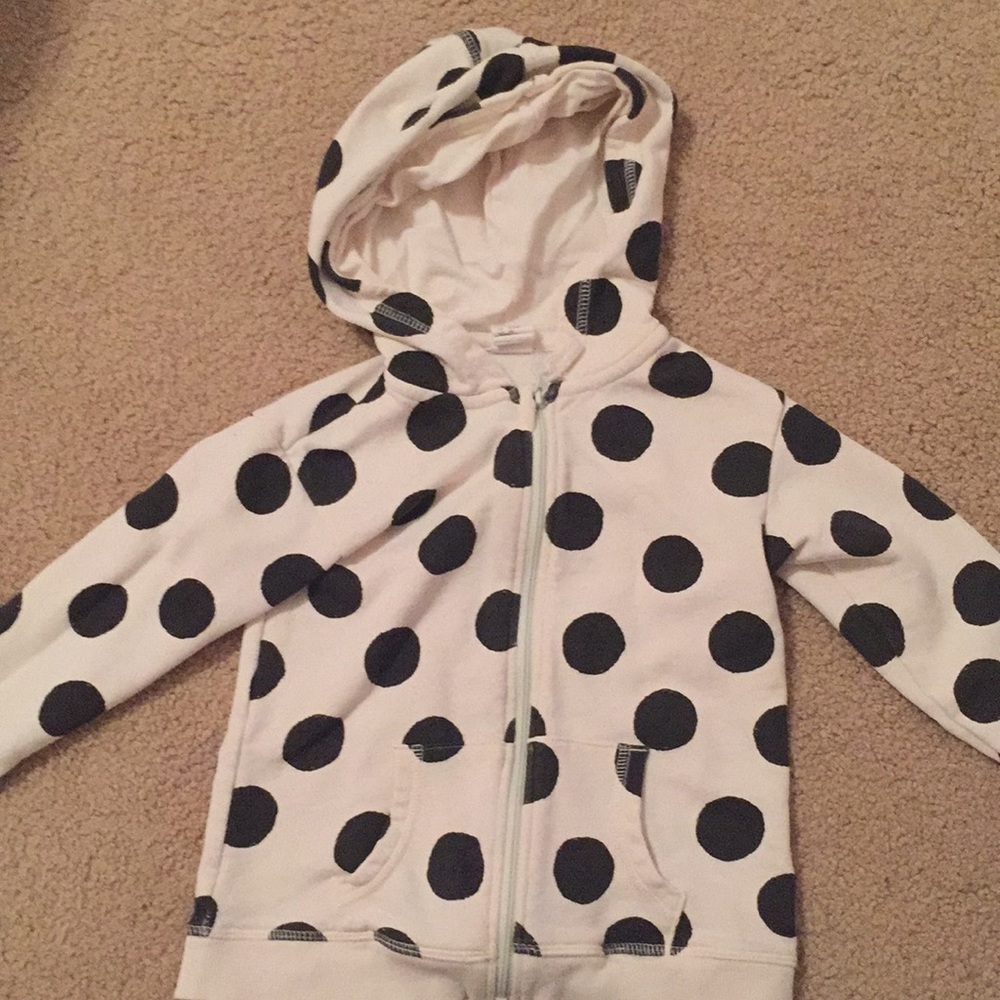 Black and white hooded sweatshirt